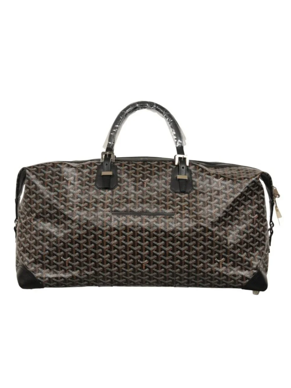 Goyard Boeing 55 Duffle Bag Black Brown Travel Carry On Weekend Luggage Silver